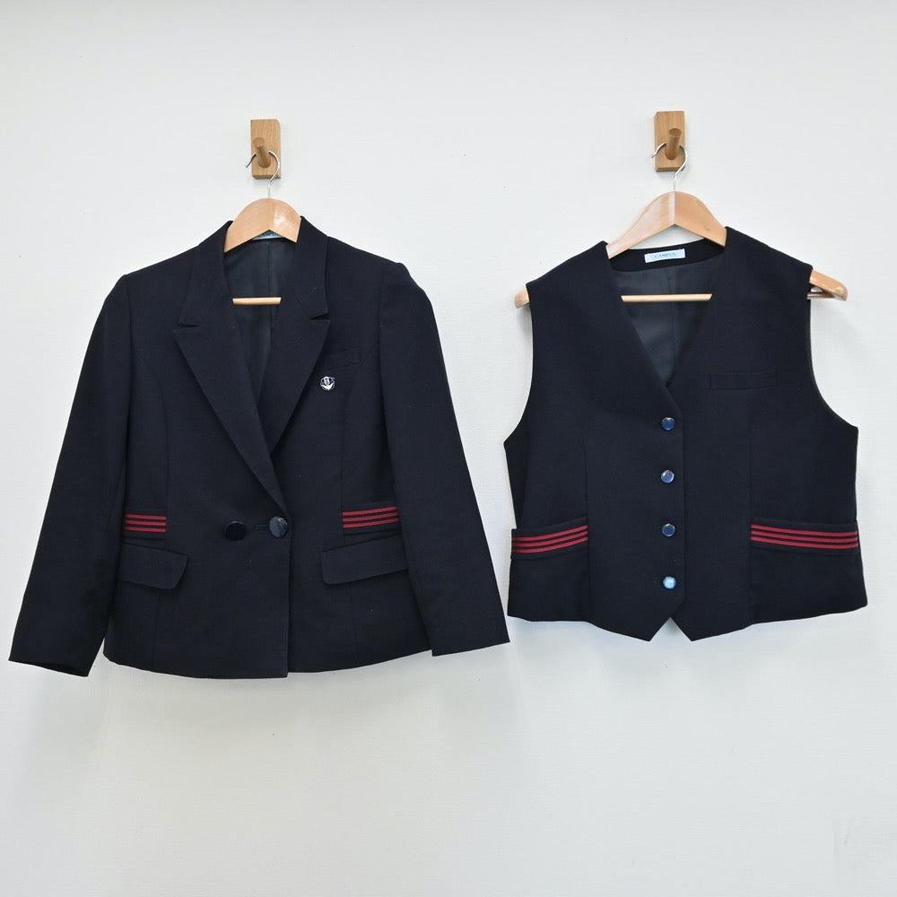 【中古】長崎県 東高等学校 女子制服 4点（ブレザー・ベスト・シャツ・スカート）sf008521