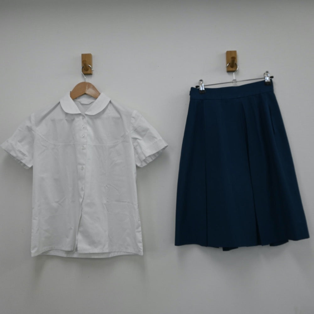 【中古】兵庫県 神戸海星女子学院高等学校 女子制服 3点（シャツ・ニット・スカート）sf008537