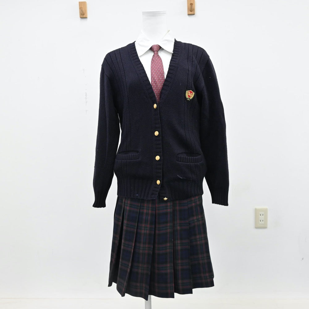 【中古】愛知県 安城学園高等学校 女子制服 5点（ブレザー・シャツ・ニット・スカート）sf008574