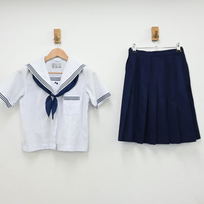 【中古】愛知県 安城学園高等学校 女子制服 5点（セーラー服・ニットベスト・スカート）sf008575