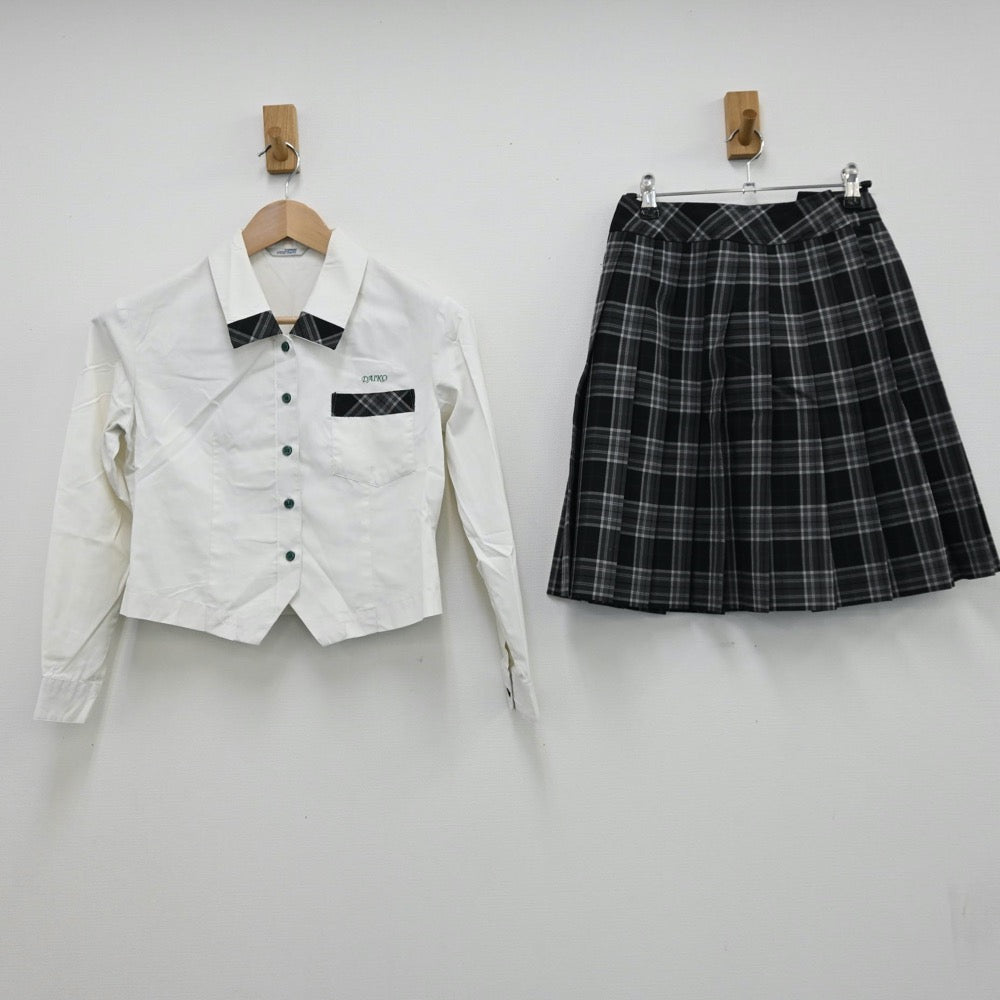 【中古】大分県 大分工業高等学校 女子制服 3点（シャツ・ニットベスト・スカート）sf008582