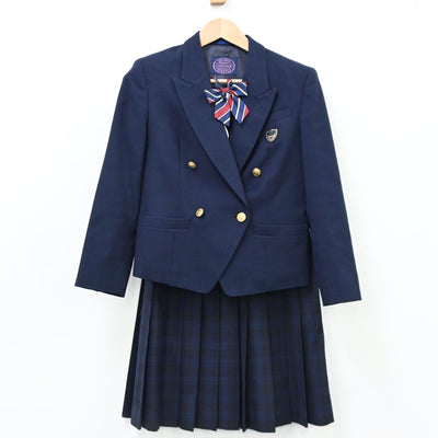 【中古】千葉県 千葉県立幕張総合高等学校 女子制服 5点（ブレザー・ベスト・スカート）sf008597