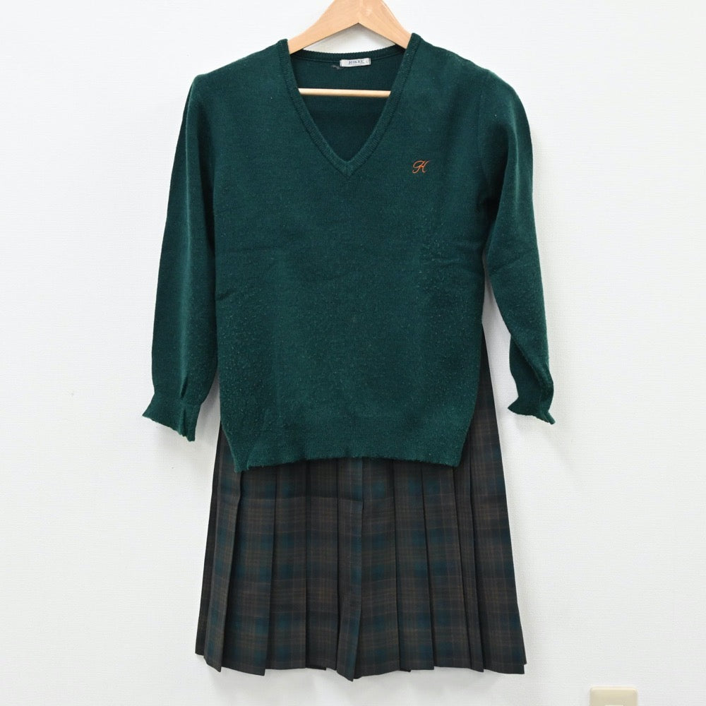 【中古】千葉県 国府台女子学院高等部 女子制服 4点（ブレザー・ニット・スカート）sf008599