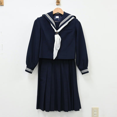 【中古】東京都 墨田区向島中学校 女子制服 3点（セーラー服・スカート）sf008603