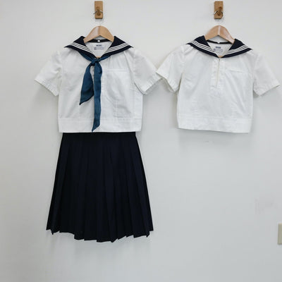 【中古】東京都 東京女学館高等学校 女子制服 5点（セーラー服・セーラー服・スカート）sf008614