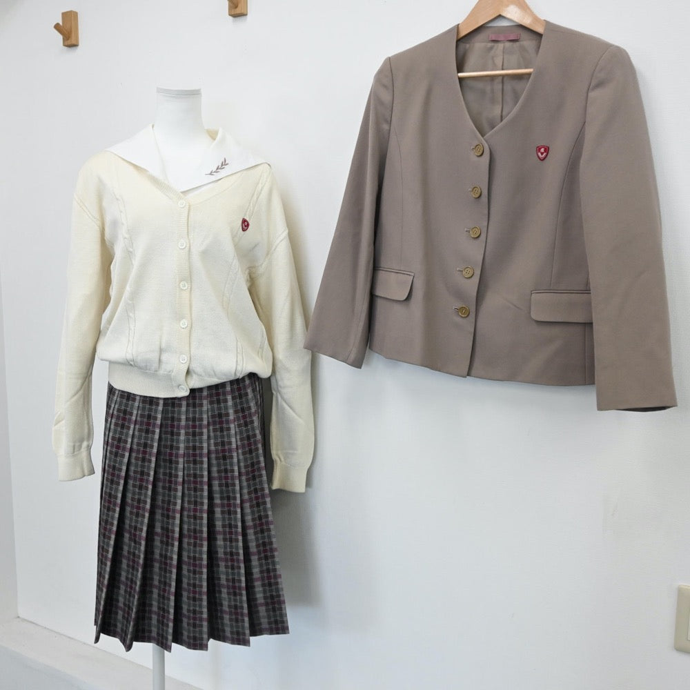 【中古】愛知県 名城大学附属高等学校 女子制服 4点（ブレザー・セーラー服・ニット・スカート）sf008617