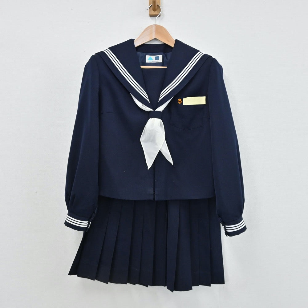 【中古】大分県 宇佐市立安心院中学校 女子制服 4点（セーラー服・セーラー服・スカート）sf008644