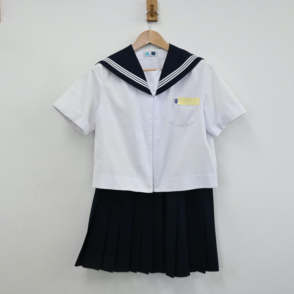 【中古】大分県 宇佐市立安心院中学校 女子制服 4点（セーラー服・セーラー服・スカート）sf008644