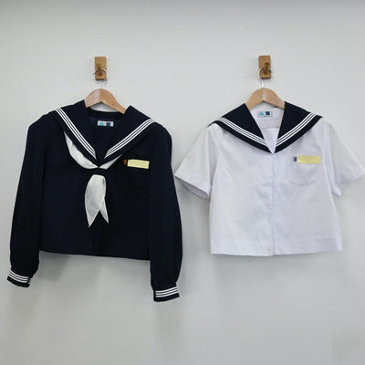 【中古】大分県 宇佐市立安心院中学校 女子制服 4点（セーラー服・セーラー服・スカート）sf008644