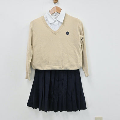 【中古】東京都 山脇学園中学校高等学校 女子制服 3点（ニット・シャツ・スカート）sf008651