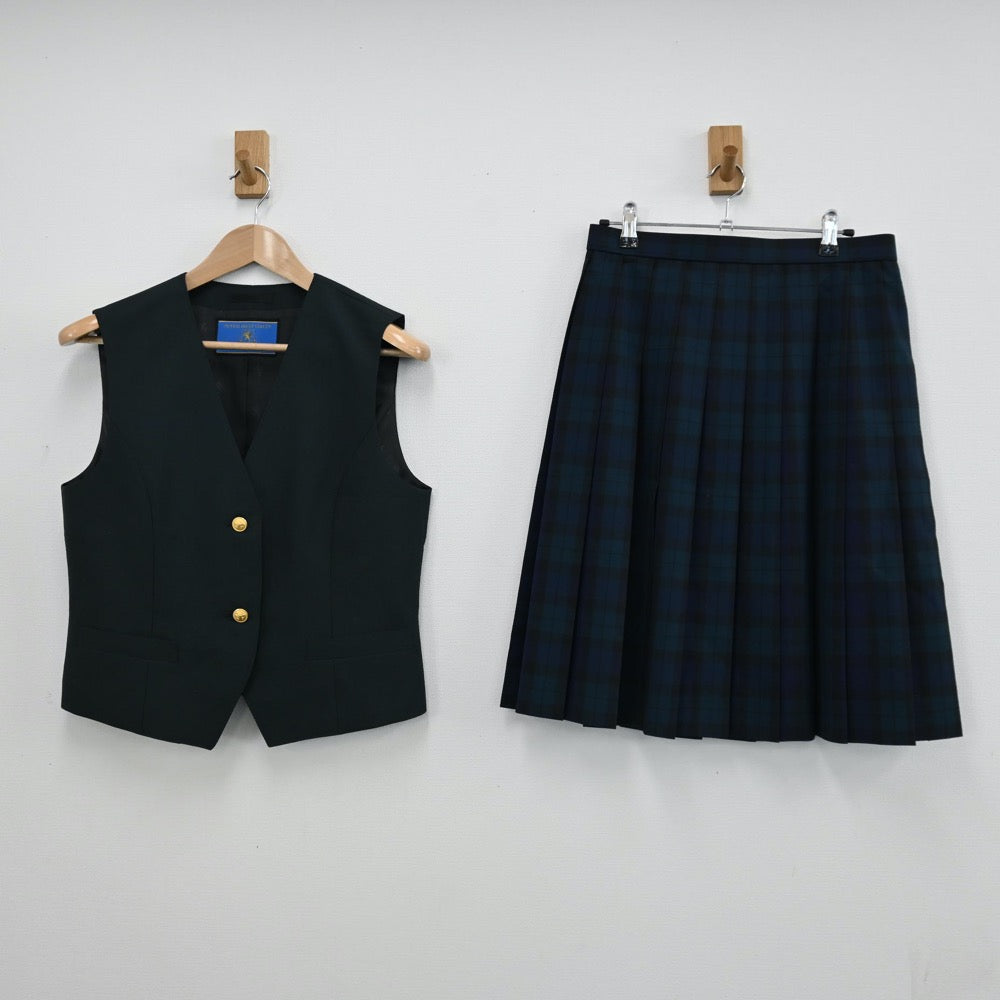 【中古】宮城県 仙台育英学園高等学校 女子制服 2点（ベスト・スカート）sf008656