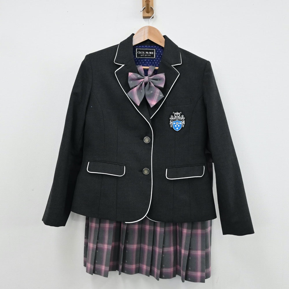 【中古】大阪府 ルネサンス大阪高等学校 女子制服 4点（ブレザー・スカート）sf008659