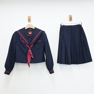 【中古】大阪府 摂津市立第五中学校 女子制服 4点（セーラー服・スカート）sf008679