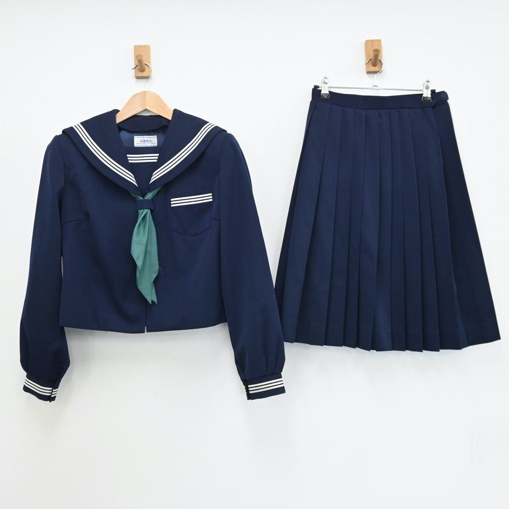 【中古】青森県 青森県立東平内中学校 女子制服 4点（セーラー服・セーラー服・スカート）sf008682