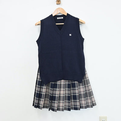 【中古】青森県 青森県立野辺地高等学校 女子制服 5点（ブレザー・ニット・ニットベスト・スカート）sf008705