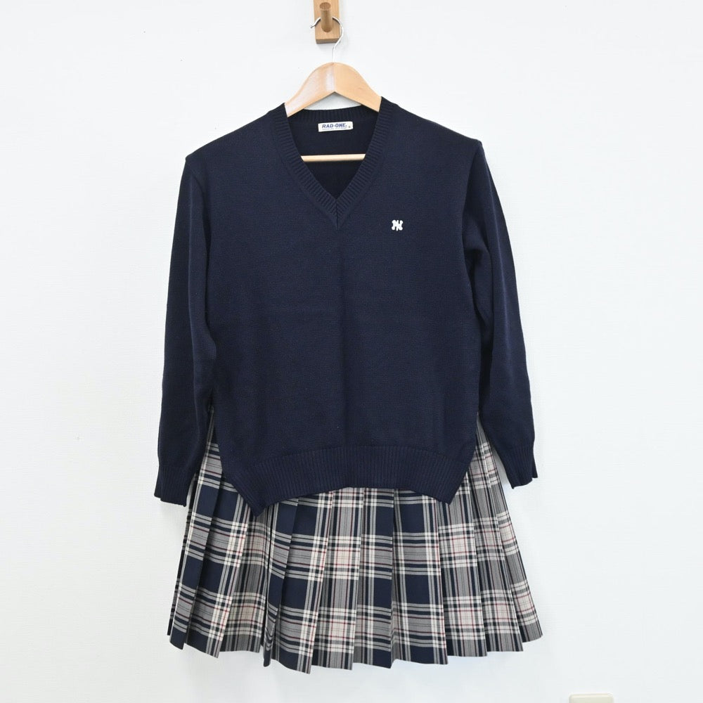 【中古】青森県 青森県立野辺地高等学校 女子制服 5点（ブレザー・ニット・ニットベスト・スカート）sf008705