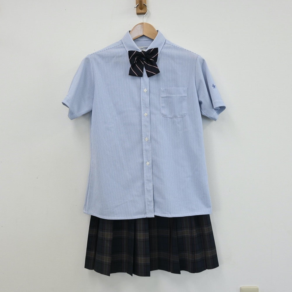 【中古】北海道 札幌北斗高等学校 女子制服 4点（シャツ・スカート）sf008706