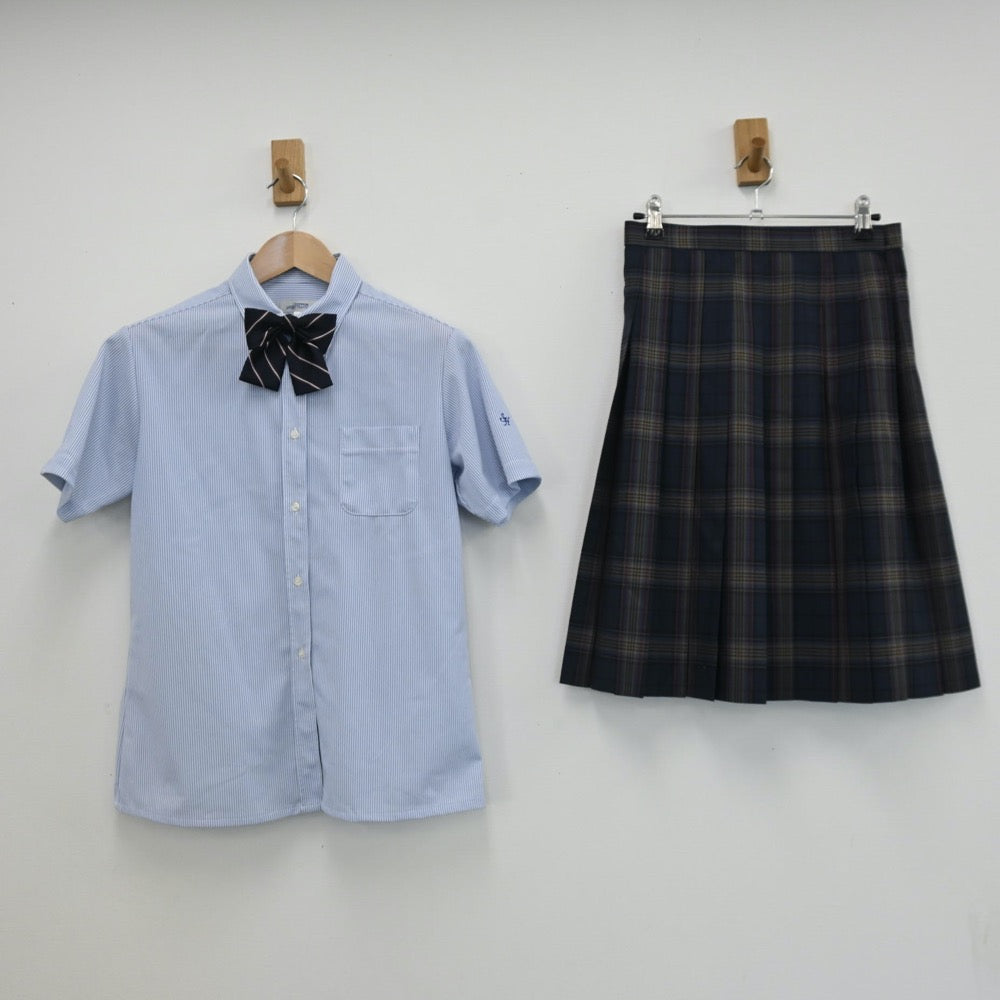 【中古】北海道 札幌北斗高等学校 女子制服 4点（シャツ・スカート）sf008706