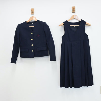 【中古】兵庫県 雲雀丘学園高等学校 女子制服 4点（ブレザー・ジャンパースカート）sf008711