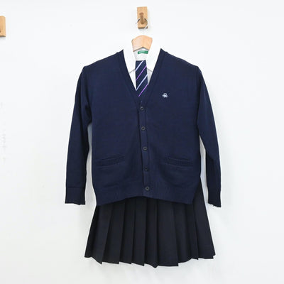 【中古】京都府 京都共栄学園中学校 女子制服 5点（ブレザー・シャツ・ニット・スカート）sf008721