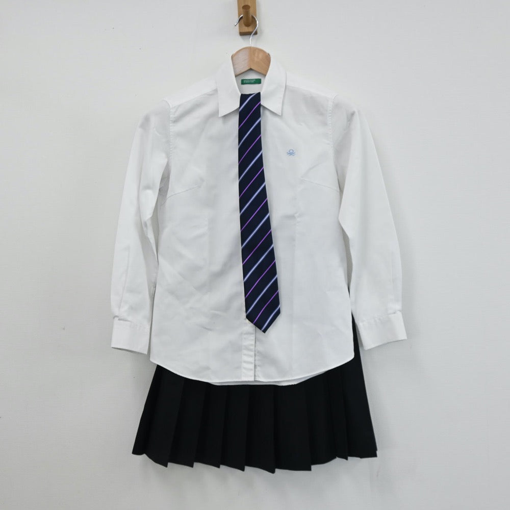 【中古】京都府 京都共栄学園中学校 女子制服 5点（ブレザー・ニット・シャツ・スカート）sf008722