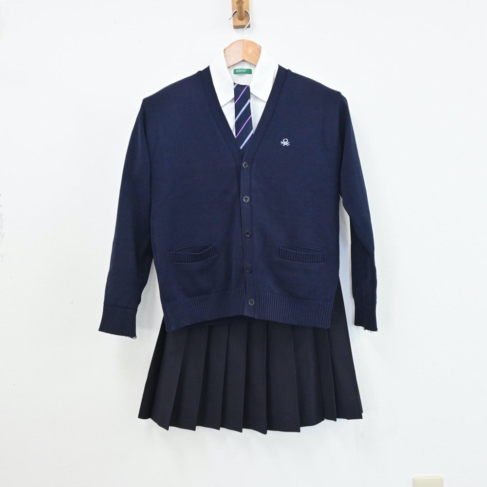 【中古】京都府 京都共栄学園中学校 女子制服 5点（ブレザー・ニット・シャツ・スカート）sf008722