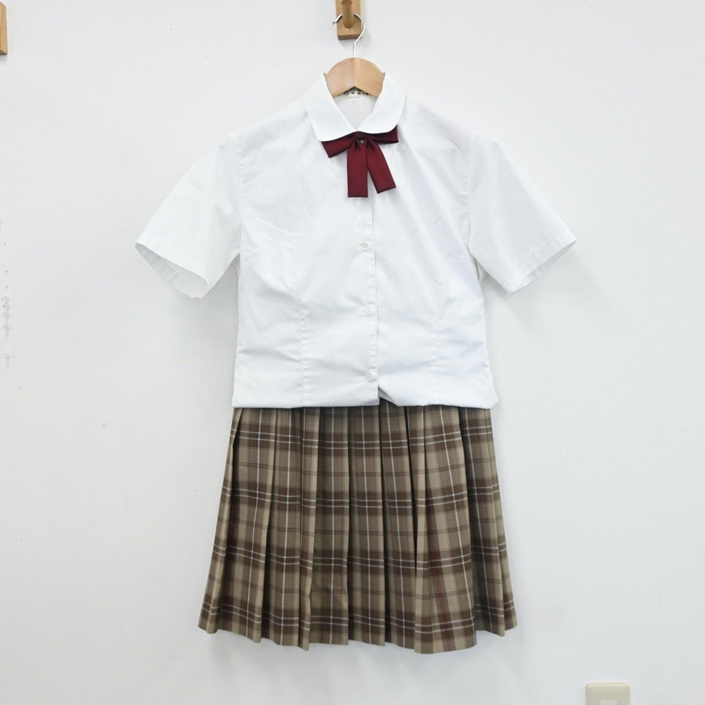 【中古】静岡県 不二聖心女子学院高等学校 女子制服 4点（シャツ・スカート・ベスト）sf008724