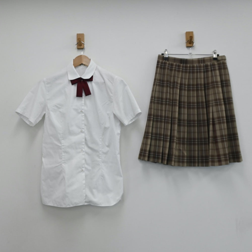 【中古】静岡県 不二聖心女子学院高等学校 女子制服 4点（シャツ・スカート・ベスト）sf008724