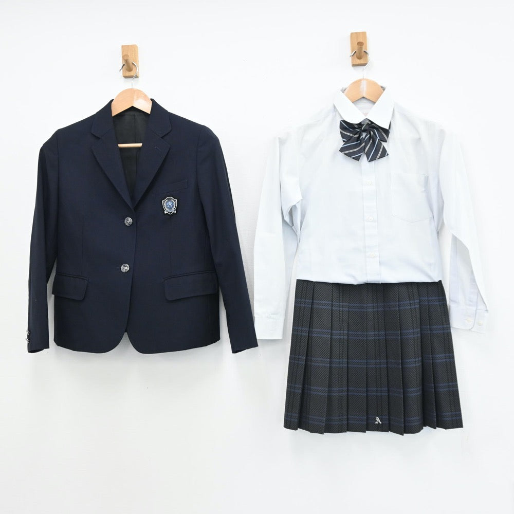 【中古】大阪府 大阪府立旭高等学校 女子制服 6点（ブレザー・ニット・シャツ・スカート）sf008728