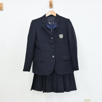 【中古】神奈川県 横浜清風高等学校 女子制服 4点（ブレザー・ニット・スカート）sf008732