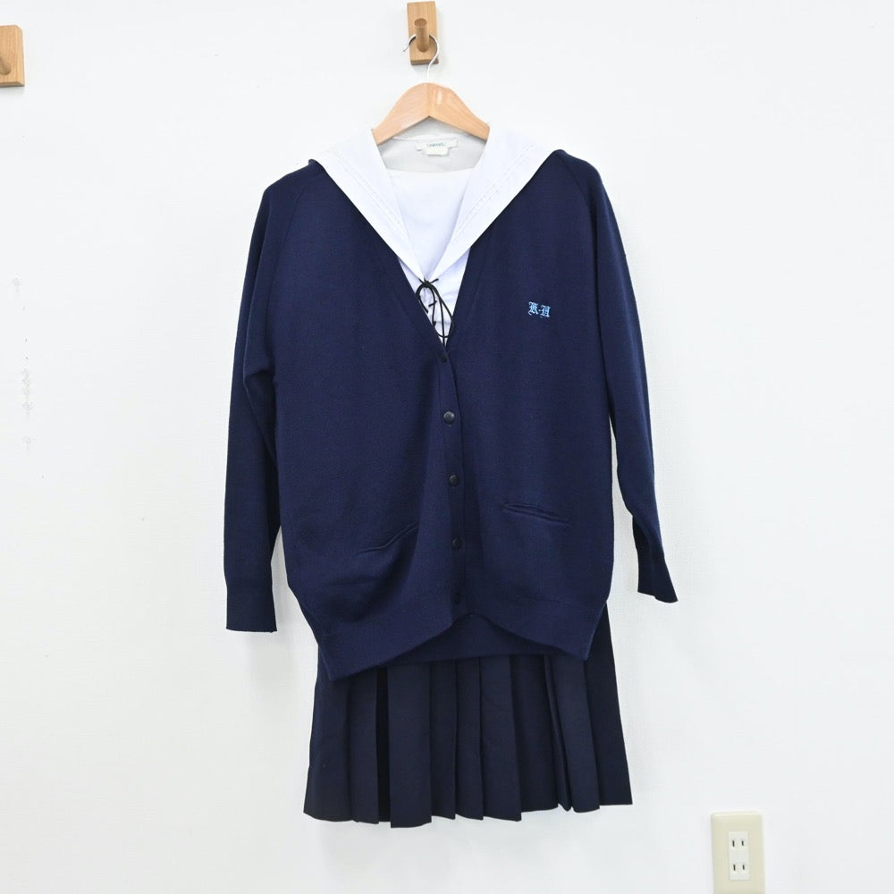 【中古】兵庫県 兵庫県立神戸高等学校 女子制服 4点（セーラー服・ニット・セーラー服・スカート）sf008734