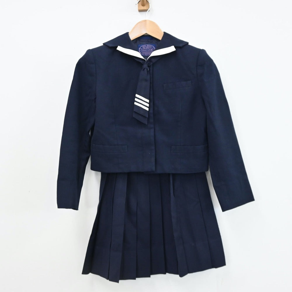 【中古】京都府 京都共栄学園中学校 女子制服 3点（セーラー服・スカート）sf008742