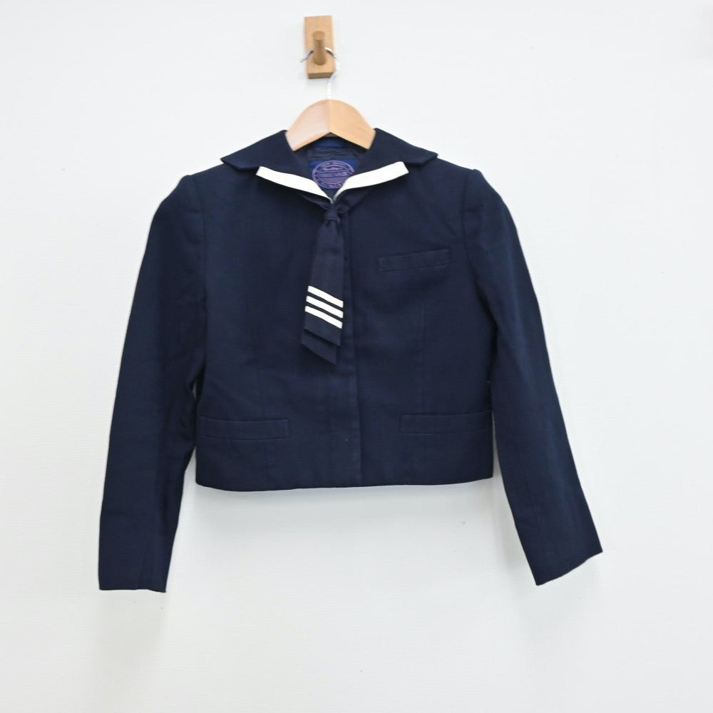 【中古】京都府 京都共栄学園中学校 女子制服 3点（セーラー服・スカート）sf008742