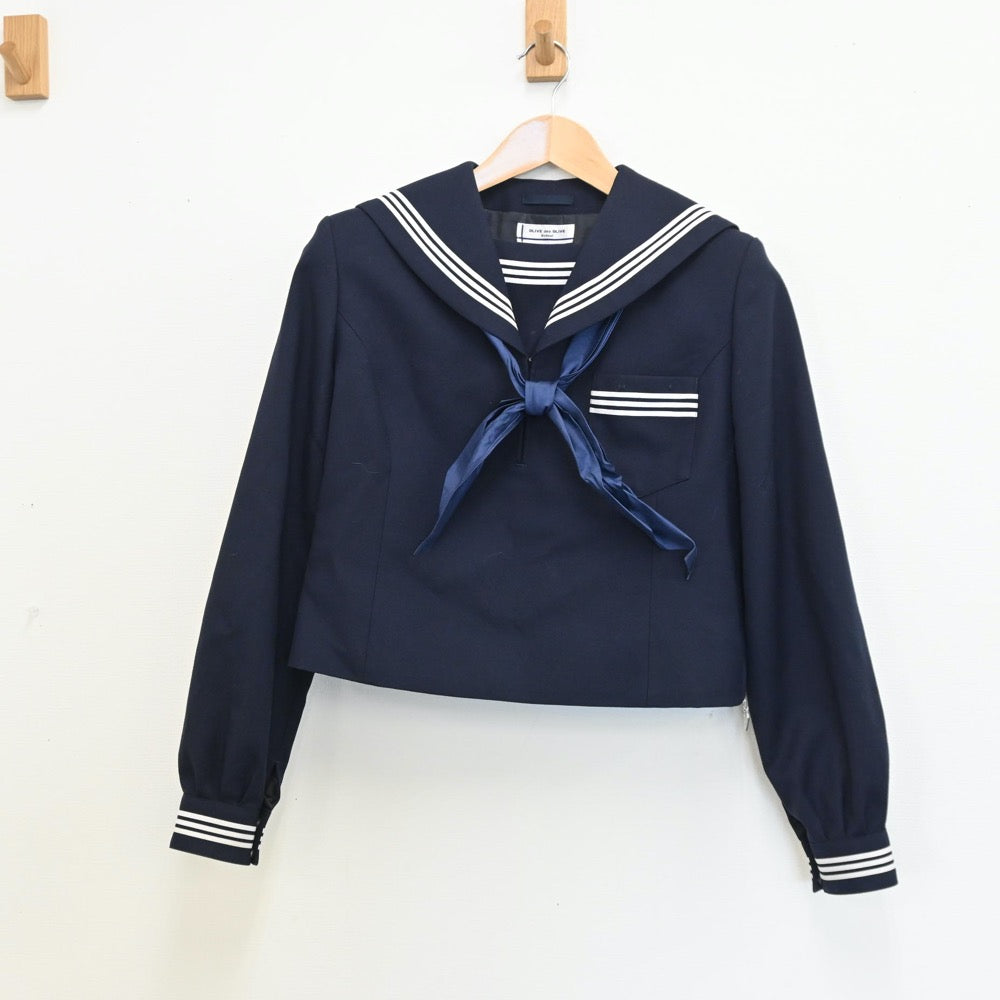 【中古】新潟県 新潟県加茂市立葵中学校 女子制服 4点（セーラー服・スカート）sf008757