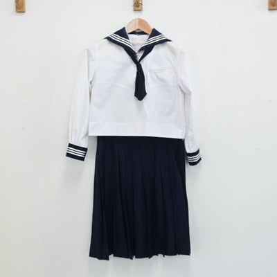 【中古】東京都 十文字高等学校 女子制服 2点（セーラー服・スカート）sf008790