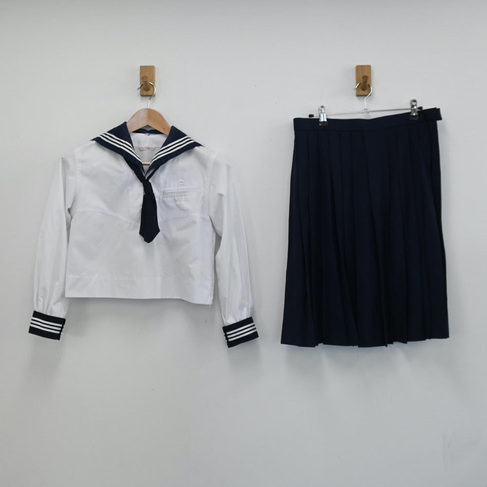 【中古】東京都 十文字高等学校 女子制服 2点（セーラー服・スカート）sf008790