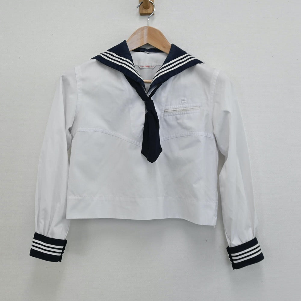 【中古】東京都 十文字高等学校 女子制服 2点（セーラー服・スカート）sf008790