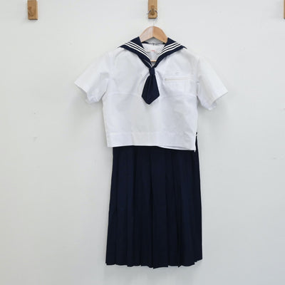 【中古】東京都 十文字高等学校 女子制服 2点（セーラー服・スカート）sf008791