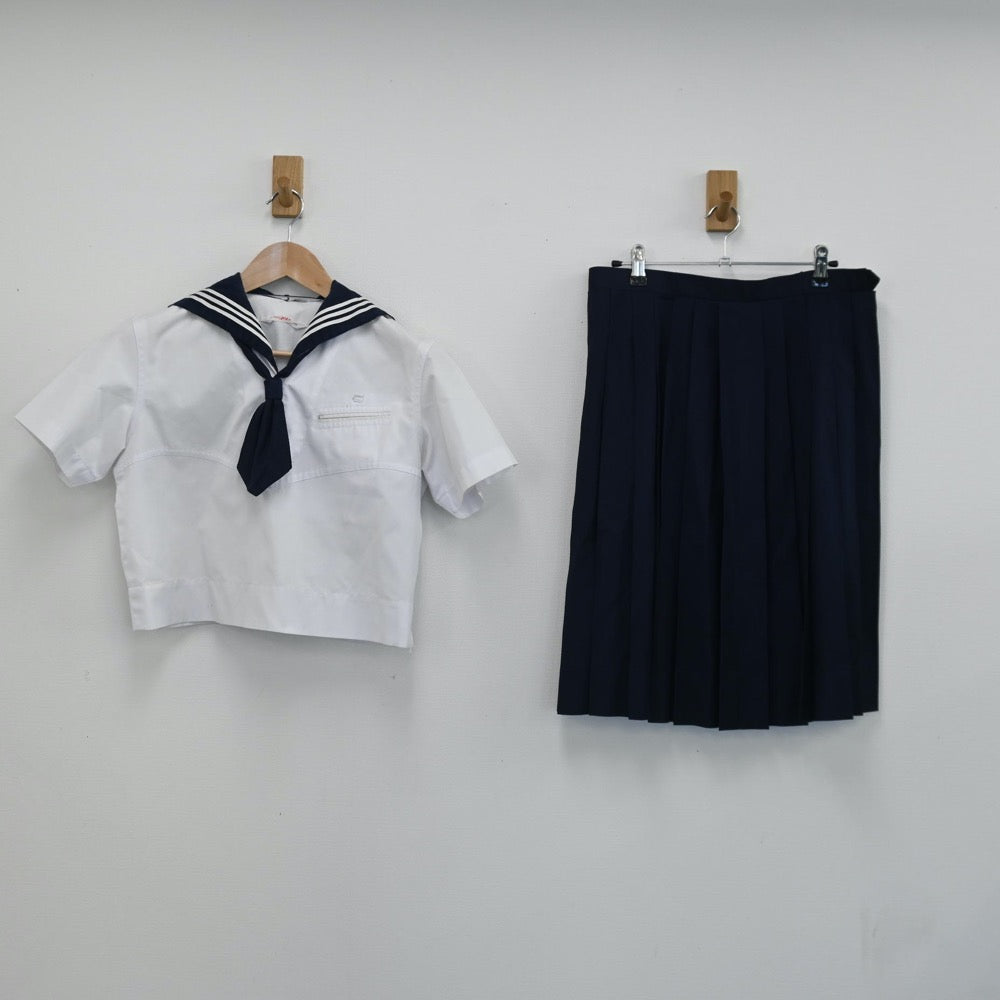 【中古】東京都 十文字高等学校 女子制服 2点（セーラー服・スカート）sf008791