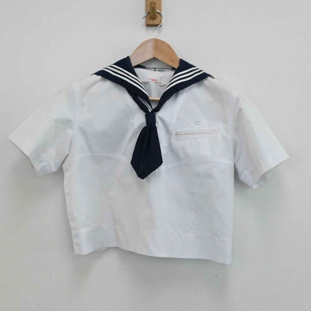 【中古】東京都 十文字高等学校 女子制服 2点（セーラー服・スカート）sf008791