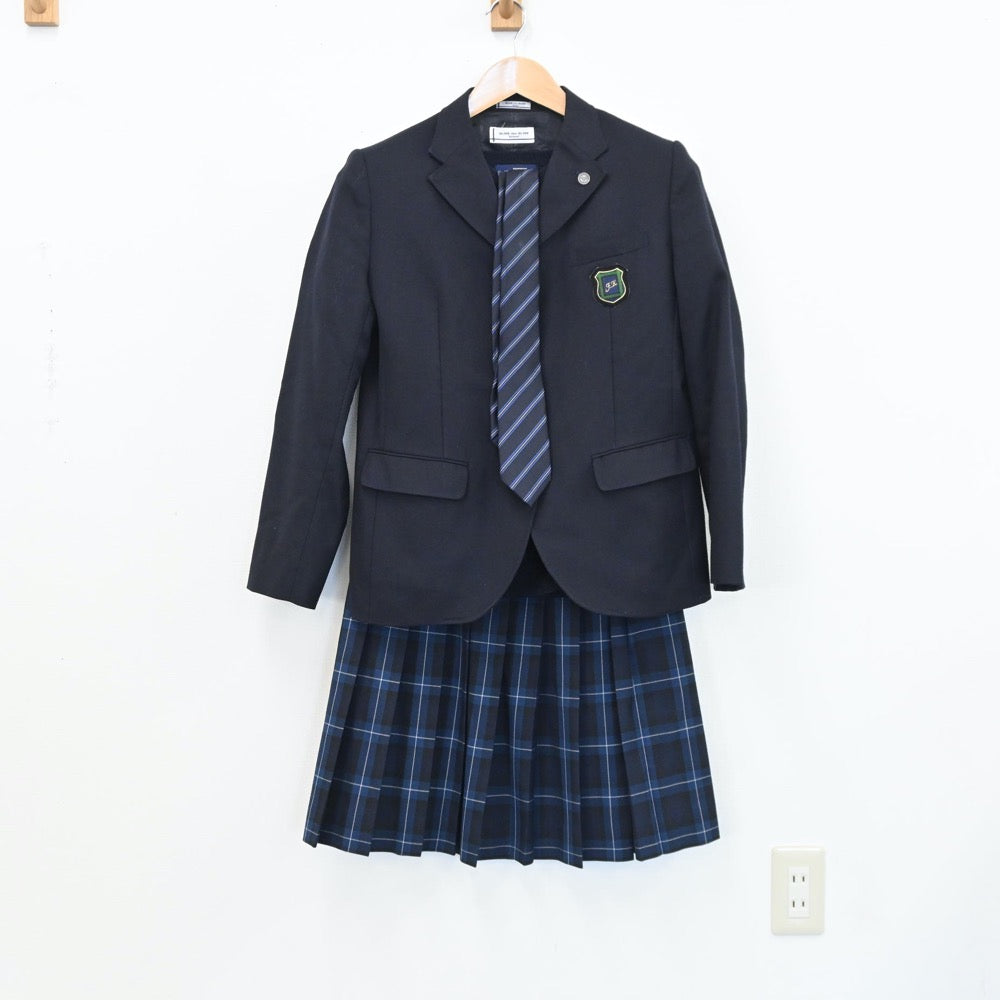 【中古】福岡県 福岡講倫館高等学校 女子制服 6点（ブレザー・ニット・スカート）sf008794