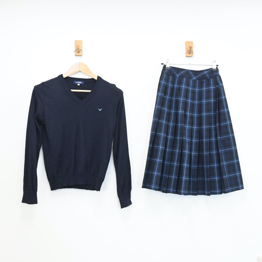 【中古】福岡県 福岡講倫館高等学校 女子制服 6点（ブレザー・ニット・スカート）sf008794