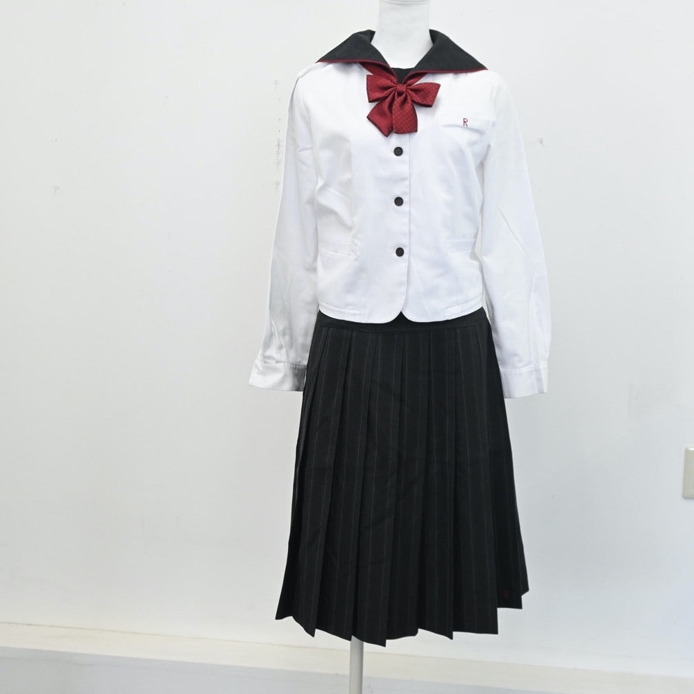 【中古】北海道 立命館慶祥中学校 女子制服 5点（ブレザー・セーラー服・セーラー服・スカート）sf008796