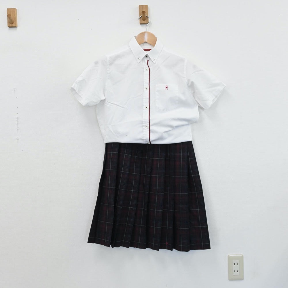 【中古】北海道 立命館慶祥中学校 女子制服 3点（シャツ・スカート）sf008797