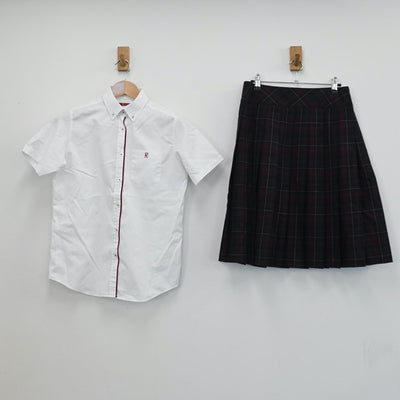 【中古】北海道 立命館慶祥中学校 女子制服 3点（シャツ・スカート）sf008797