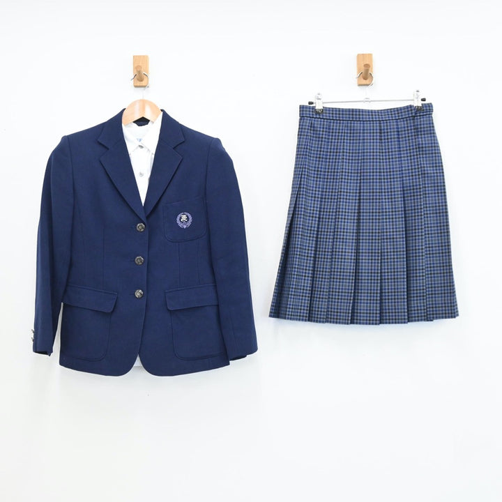 【中古】山口県 宇部フロンティア大学付属香川高等学校 女子制服 4点（ブレザー・シャツ・ニット・スカート）sf008810