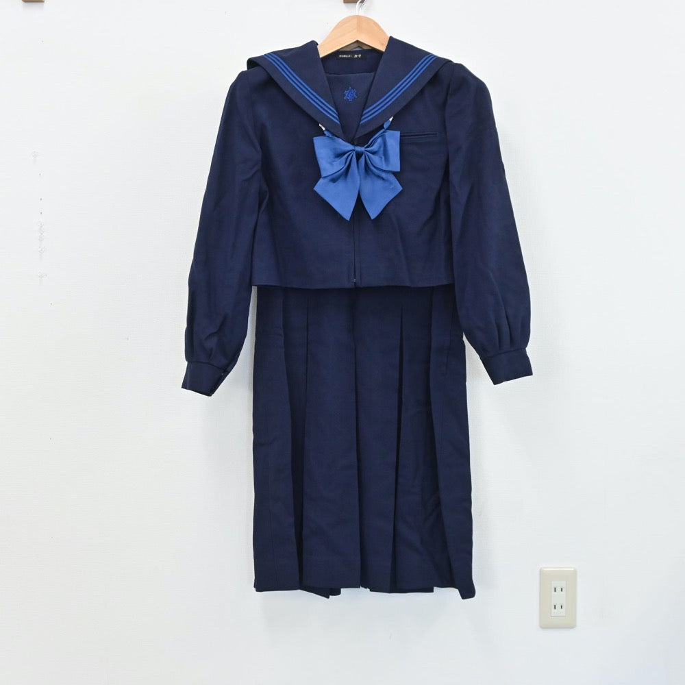 【中古】福岡県 香住丘高等学校 女子制服 3点（セーラー服・ジャンパースカート）sf008811