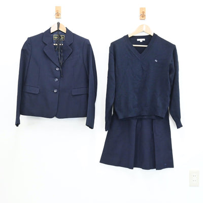 【中古】埼玉県 蕨高等学校 女子制服 4点（ブレザー・ニット・スカート）sf008814