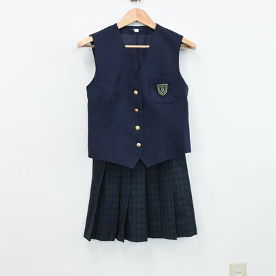 【中古】福岡県 福岡第一高等学校 女子制服 4点（ブレザー・ベスト・スカート）sf008821