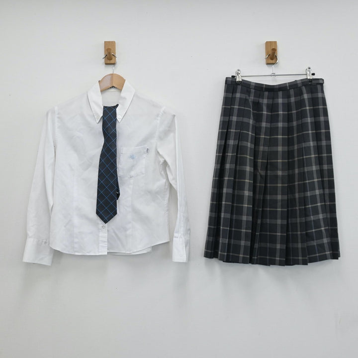 【中古】鳥取県 倉吉総合産業高等学校 女子制服 5点（ブレザー・シャツ・ニット・スカート）sf008822